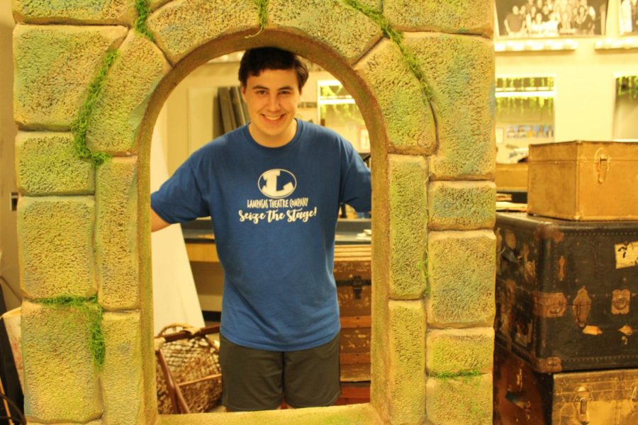 Junior Cole Wheeler poses with a stage prop for this years One Act Play Peter and the Starcatcher.