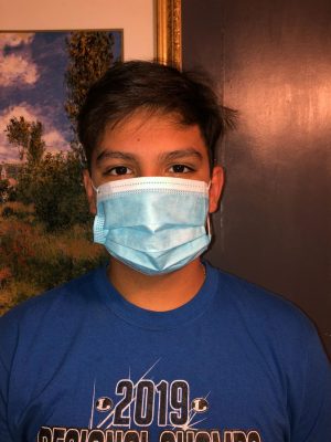 Eighth grade student Benjamin Ybarra wears a mask.Young people and old people alike need to take heed to health officials’ advice and just simply stay home, stay safe and help health care providers by slowing the spread.