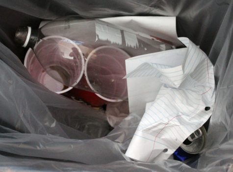 Paper, plastic and aluminum are not separated for recycling at the high school. 