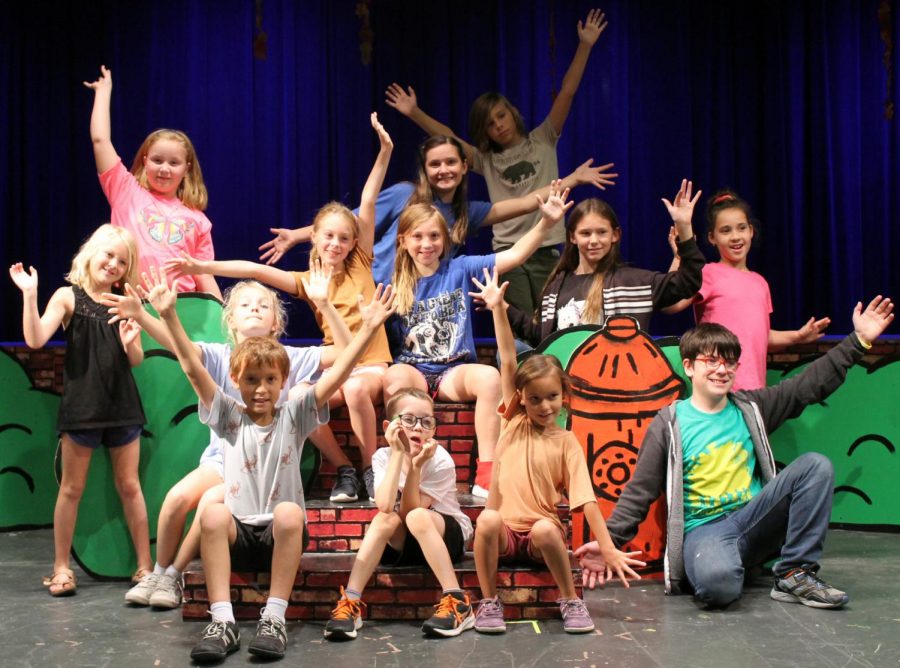 Younger students practice after school Thursday for the upcoming theatre production of You’re A Good Man, Charlie Brown.