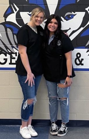 Seniors Megan Caddies and Izabella Guerra were the first two students from Lampasas High School to earn their cosmetology certifications.