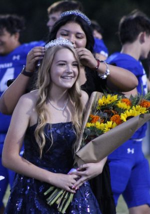 The varsity football team voted senior Emily Towers football sweetheart Oct. 14.