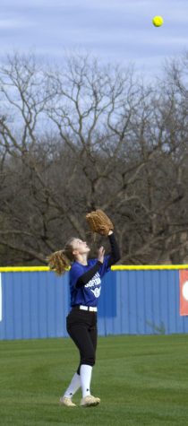 Junior Daecee Ellis catches a ball during practice Jan. 23.