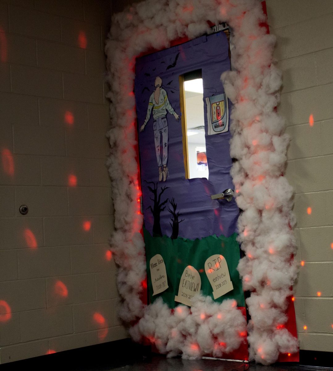 English teacher Nathaniel Braytons Stranger Things themed door won first place in the Homecoming door decoration contest Sept. 8.