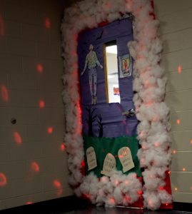 English teacher Nathaniel Brayton's Stranger Things themed door won first place in the Homecoming door decoration contest Sept. 8.