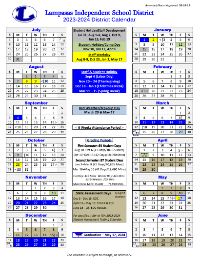 This is the updated district calendar that does not include any early release days.