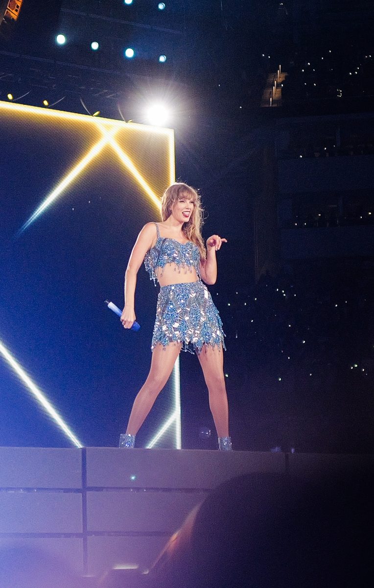 Swift performs songs from her 1989 album during the Eras Tour at SoFi Stadium Aug 9. 