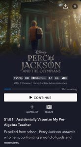 Percy Jackson and The Olympians is available to stream on Disney+. New episodes premiere Tuesdays. 