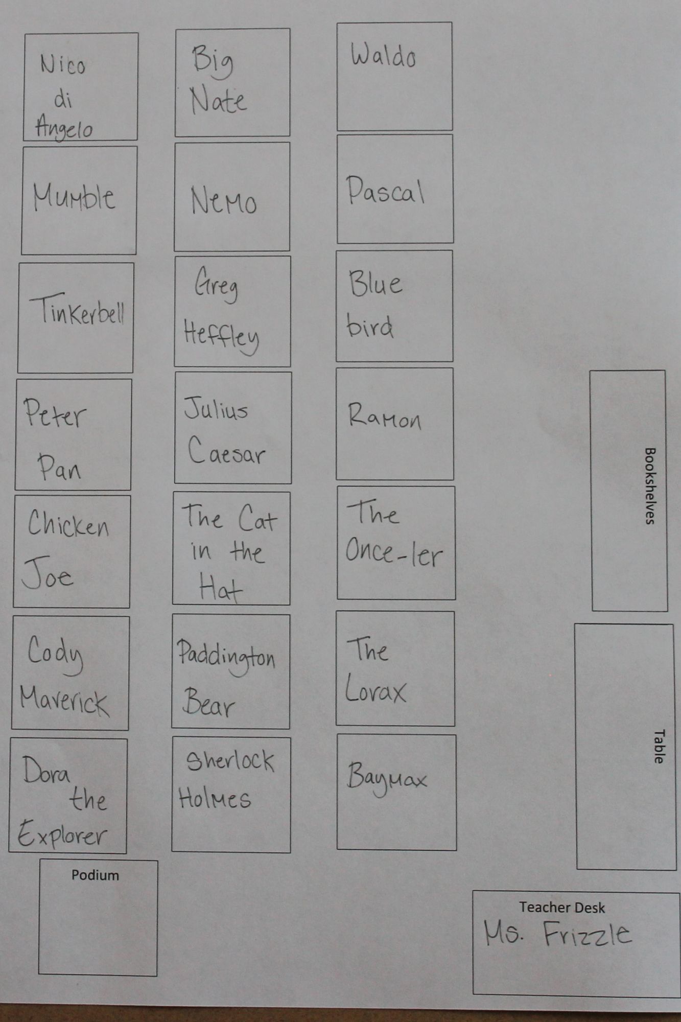 Creating a seating chart for students can provide a sense of productivity as they are required to sit away from disruptive peers and work on their assignments. 