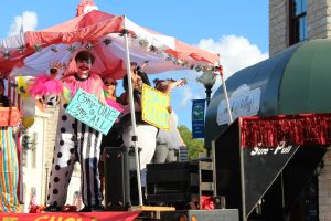 FCCLA members participate in the homecoming parade. 