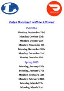 Dates allowing students to Door dash food to the school. 