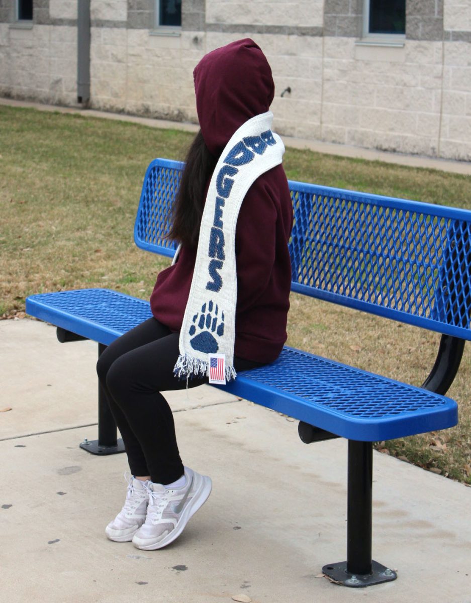 Students bundle up due to cold weather.