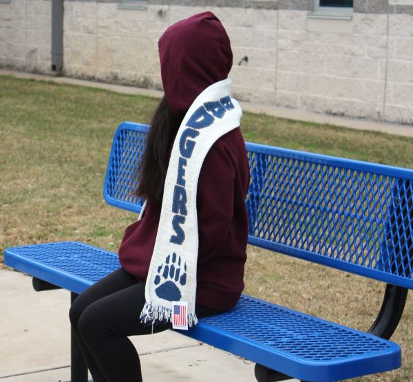 Students bundle up due to cold weather.