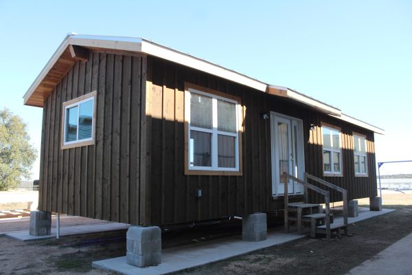 Construction students worked together to build tiny home Jan. 31.