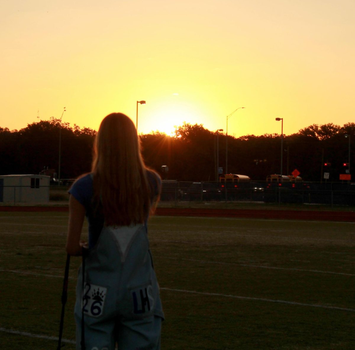 Leah Phillips watches sunrise. 