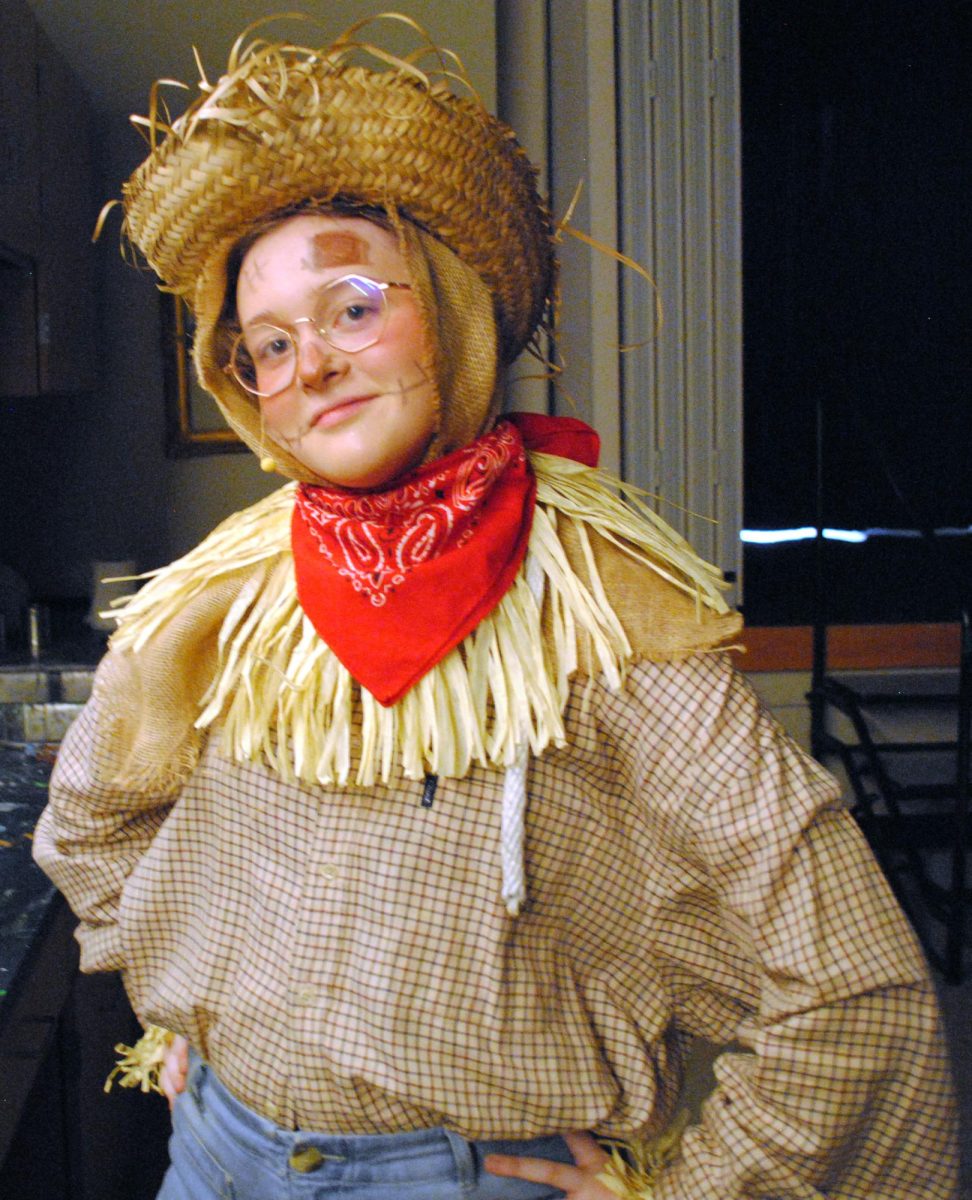 Freshman A. Walker played Scarecrow in LHS Theatre Company's performance of The Wizard of Oz.