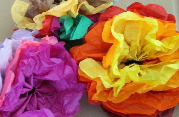 Students created cempasuchiles to celebrate Dia de los Muertos with their Spanish classes Oct. 31.