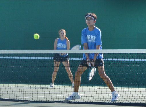 Sophomore Ben Dinh and junior Kirra Hunter compete together Nov. 7.