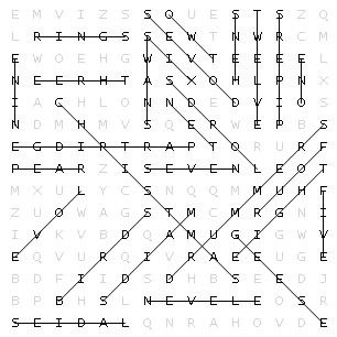 The completed word search
