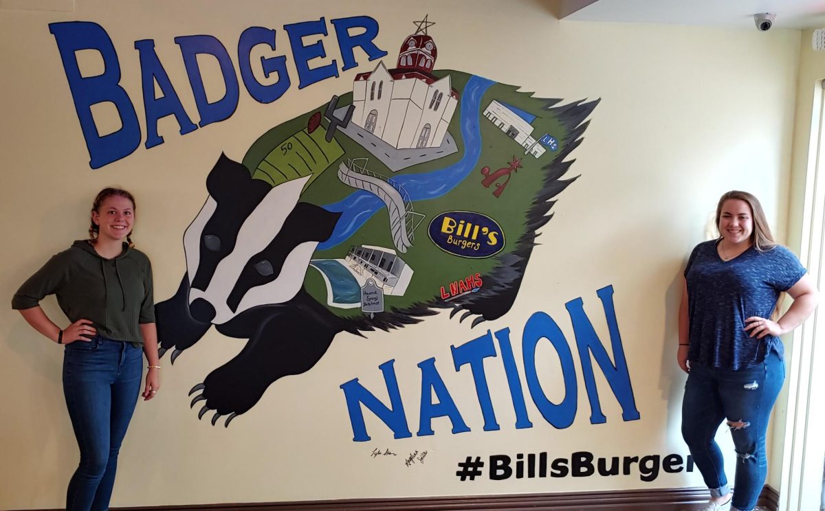 Art students completed a "Badger Nation" mural at a local business in 2020. Courtesy of Judith Brown. 