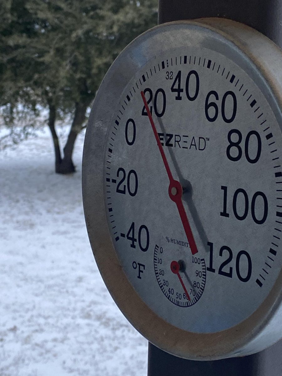 This thermometer seemed to freeze at 20 degrees Jan. 26.