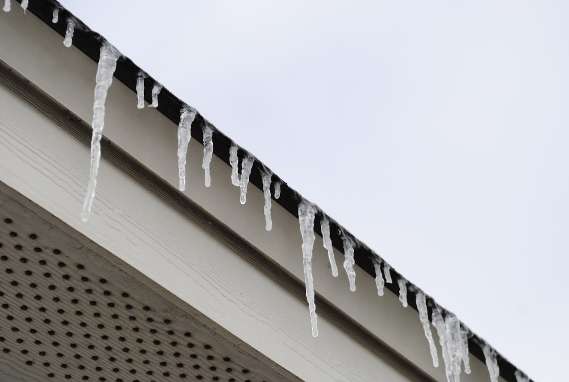 Icicles formed.