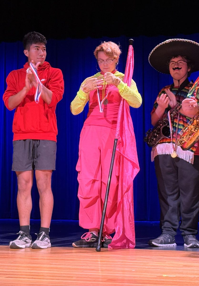 Junior Grant Gill and seniors Sasa Sokimi, Sebastian Rangel and Brooke Laney placed first at the talent show.