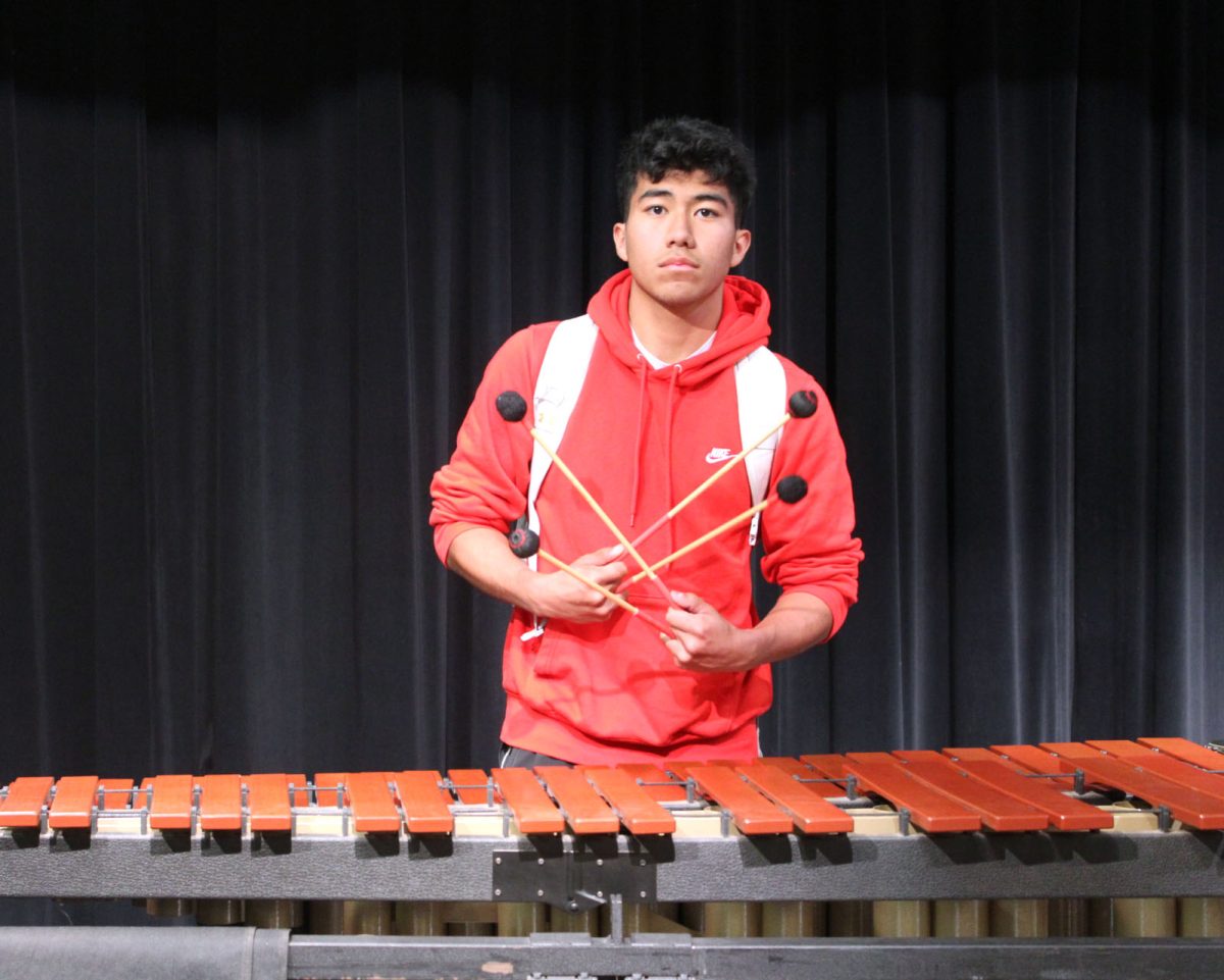 Senior Juan Rodriguez placed 2nd at the talent show playing the xylophone. 
