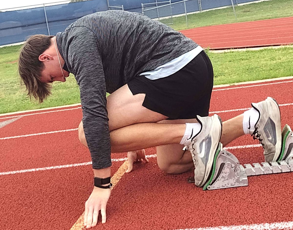 Senior Aaron Everts practicing for district.   Courtesy of Dacoda Fry