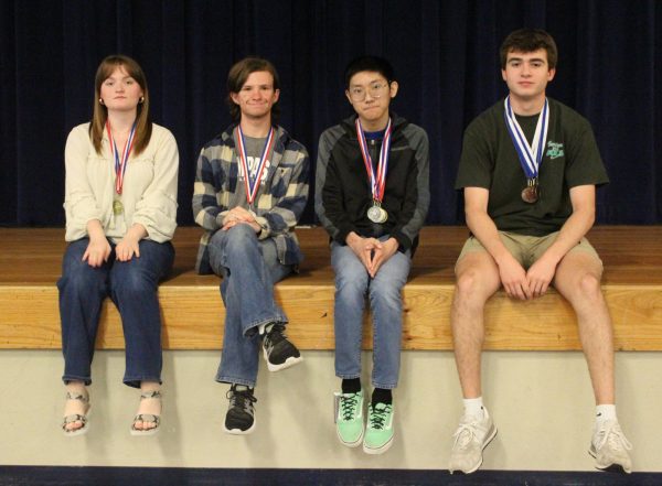 (From left to right) seniors Kelly Stovall, Kayden Biggars, Joshua Truong and Jaxon Pratus advance to compete at Regionals in Nacogdoches April 25-26.